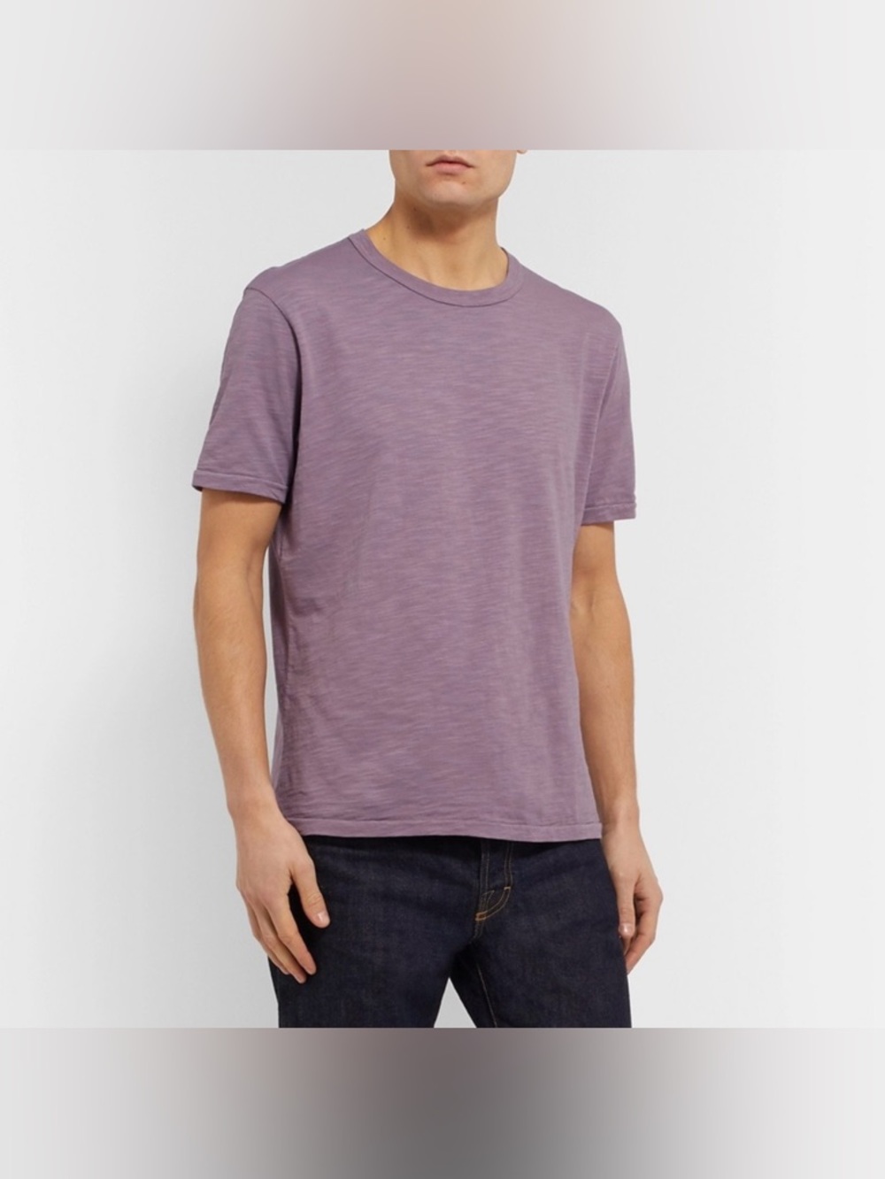 Alex Mill Slim Fit Slub Cotton T-Shirt Men's Large Short Sleeve Crewneck Lilac